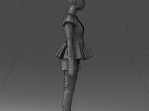 woman in black dress 0223 3d print ready Modello di stampa 3D