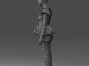 woman in black dress 0223 3d print ready Modello di stampa 3D