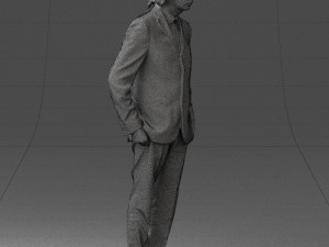man in black dress 0224 3D Model