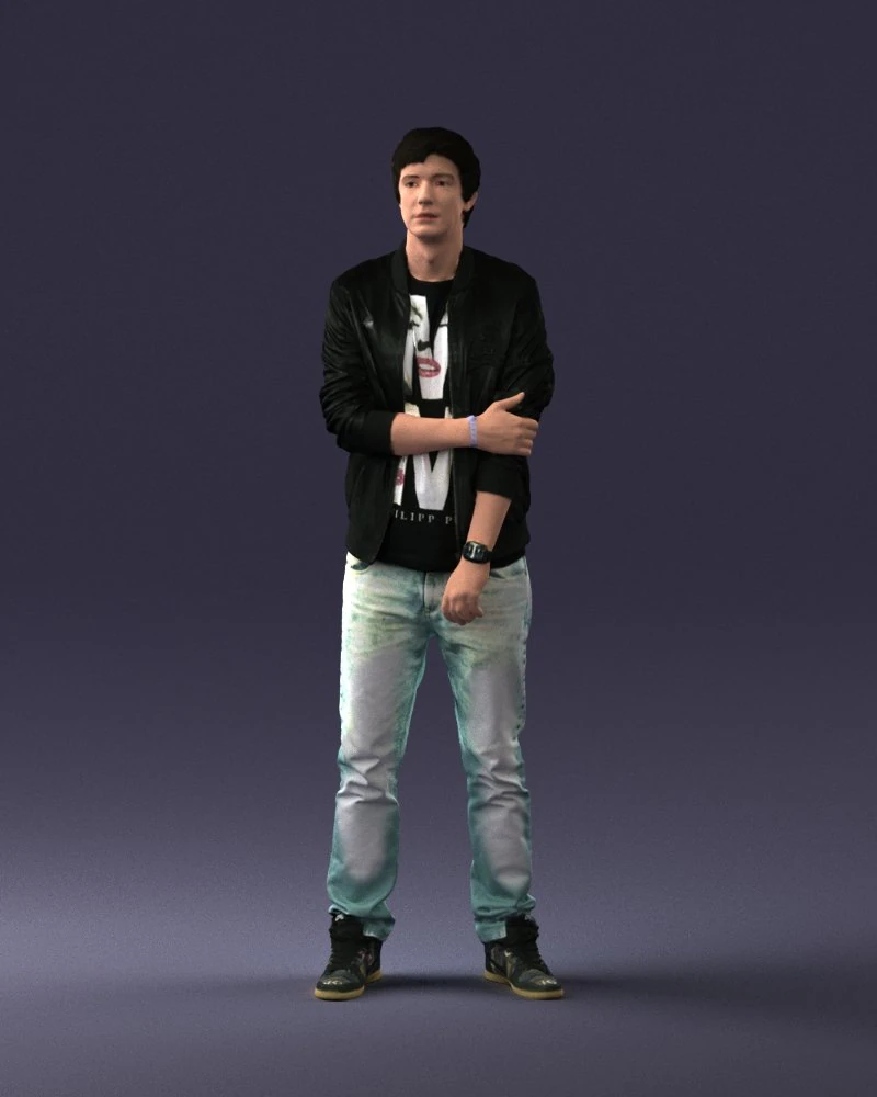 000562 Casual Young Man in Jacket Modern Male Character 3d print ready 3D Print Model .c4d .max .obj .3ds .fbx .stl .blend 