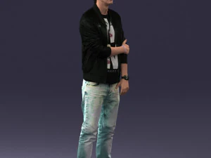 000562 Casual Young Man in Jacket Modern Male Character 3d print ready 3D Print Model