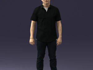 man in black dress 0227 3D Model