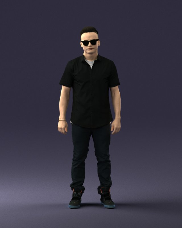man in black dress 0227 3d print ready 3D 프린트 모델 .c4d .max .obj .3ds .fbx .stl .blend 