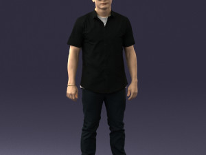man in black dress 0227 3d print ready 3D 프린트 모델