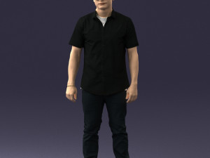 man in black dress 0227 3d print ready 3D 프린트 모델