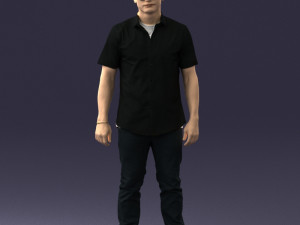 man in black dress 0227 3d print ready 3D 프린트 모델