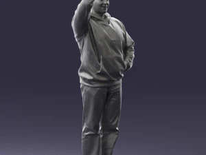 000571 Casual Man Waving Hand Friendly Male Character 3D Model