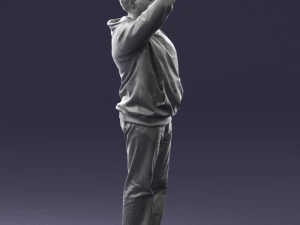 000571 Casual Man Waving Hand Friendly Male Character 3D Model