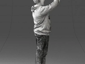 000571 Casual Man Waving Hand Friendly Male Character 3D Model
