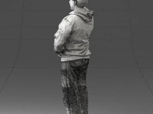 000571 Casual Man Waving Hand Friendly Male Character 3D Model