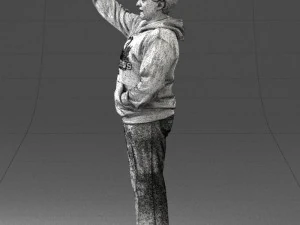 000571 Casual Man Waving Hand Friendly Male Character 3D Model