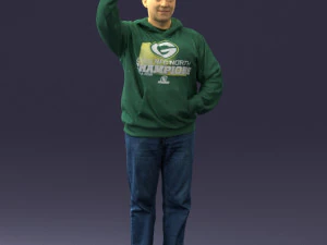 mężczyzna w zielonej koszulce 0235 Gotowy do wydruku 3D Model do druku 3D