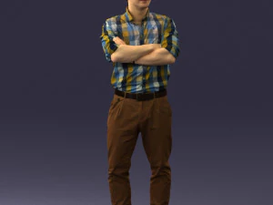 000573 Casual Man Standing Arms Crossed Confident Male Character 3D Model