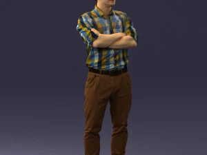 000573 Casual Man Standing Arms Crossed Confident Male Character 3D Model