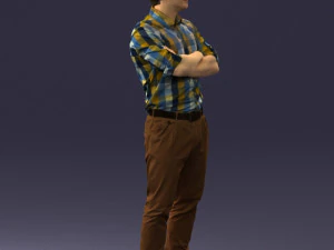 000573 Casual Man Standing Arms Crossed Confident Male Character 3D Model