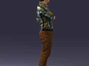 000573 Casual Man Standing Arms Crossed Confident Male Character 3D Model