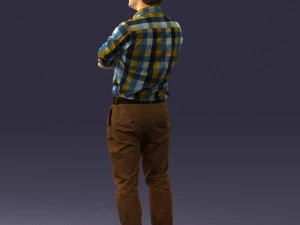 000573 Casual Man Standing Arms Crossed Confident Male Character 3D Model