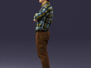 000573 Casual Man Standing Arms Crossed Confident Male Character 3D Model