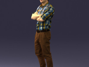 man in brown pants 0237 3D Model