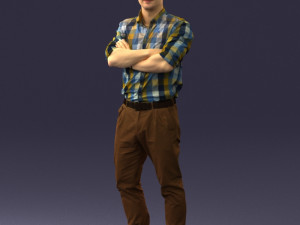 man in brown pants 0237 3D Model