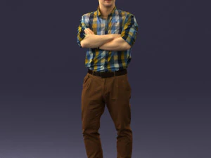 000573 Casual Man Standing Arms Crossed Confident Male Character 3D Model