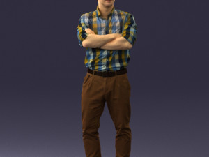 man in brown pants 0237 3D Model