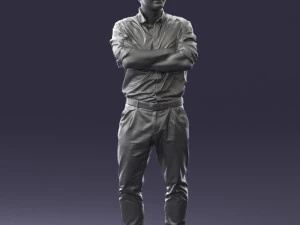 000573 Casual Man Standing Arms Crossed Confident Male Character 3D Model