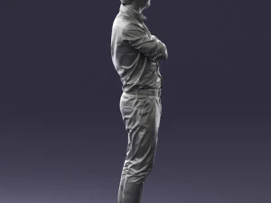 000573 Casual Man Standing Arms Crossed Confident Male Character 3D Model