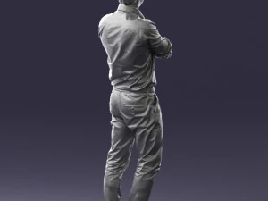 000573 Casual Man Standing Arms Crossed Confident Male Character 3D Model