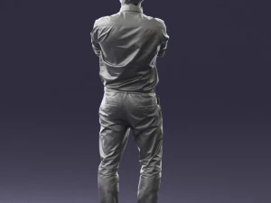 000573 Casual Man Standing Arms Crossed Confident Male Character 3D Model