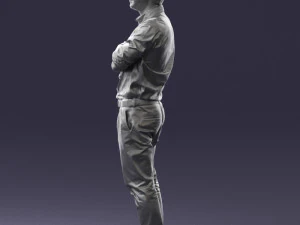 000573 Casual Man Standing Arms Crossed Confident Male Character 3D Model