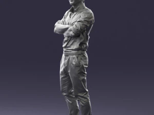 000573 Casual Man Standing Arms Crossed Confident Male Character 3D Model