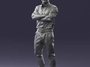 000573 Casual Man Standing Arms Crossed Confident Male Character 3D Model