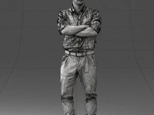 000573 Casual Man Standing Arms Crossed Confident Male Character 3D Model