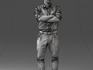 man in brown pants 0237 3D Model