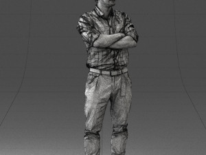 man in brown pants 0237 3D Model
