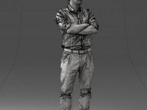 000573 Casual Man Standing Arms Crossed Confident Male Character 3D Model