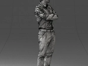 000573 Casual Man Standing Arms Crossed Confident Male Character 3D Model