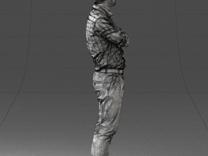 man in brown pants 0237 3D Model