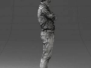 000573 Casual Man Standing Arms Crossed Confident Male Character 3D Model