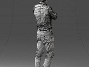 000573 Casual Man Standing Arms Crossed Confident Male Character 3D Model