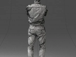 000573 Casual Man Standing Arms Crossed Confident Male Character 3D Model