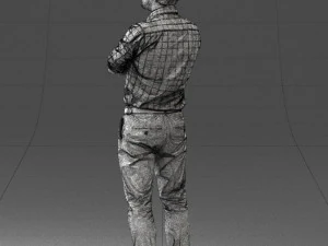 000573 Casual Man Standing Arms Crossed Confident Male Character 3D Model