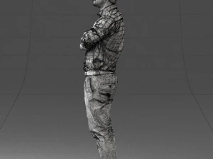 000573 Casual Man Standing Arms Crossed Confident Male Character 3D Model