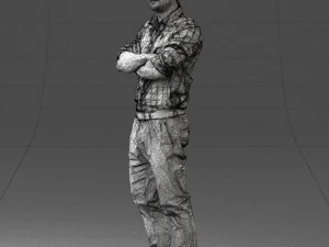 000573 Casual Man Standing Arms Crossed Confident Male Character 3D Model