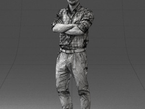 man in brown pants 0237 3D Model