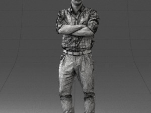 man in brown pants 0237 3D Model