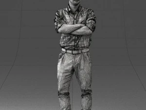 000573 Casual Man Standing Arms Crossed Confident Male Character 3D Model