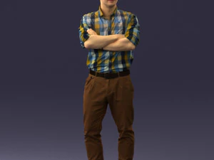 000573 Casual Man Standing Arms Crossed Confident Male Character 3d print ready 3D Print Model