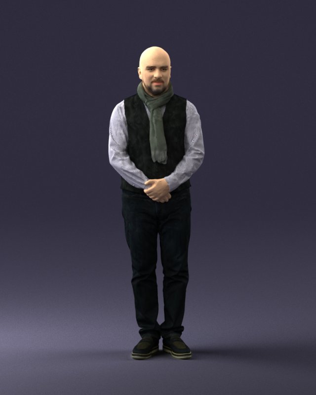 man in pose 0239 3D Модель .c4d .max .obj .3ds .fbx .stl .blend 
